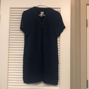 Short sleeve jean dress with pockets!